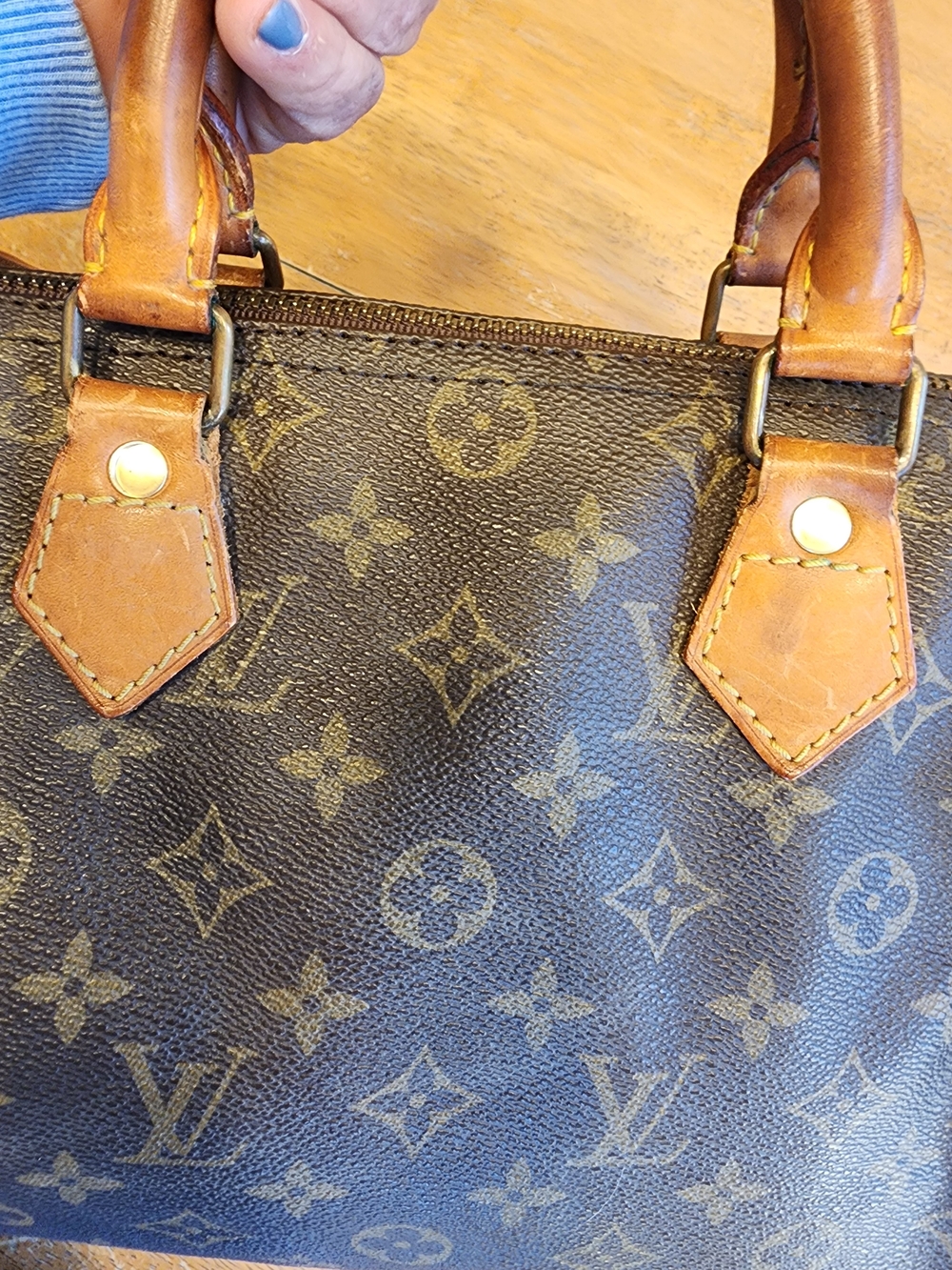 Louis Vuitton Monogram Canvas Satchel in Brown with Tan Trim - Picture 8 of 16